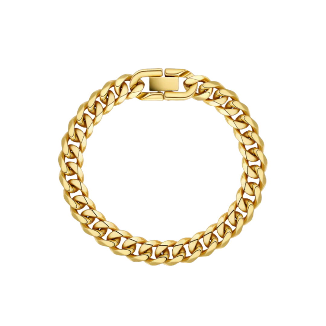 8mm Gold Cuban Link Bracelet