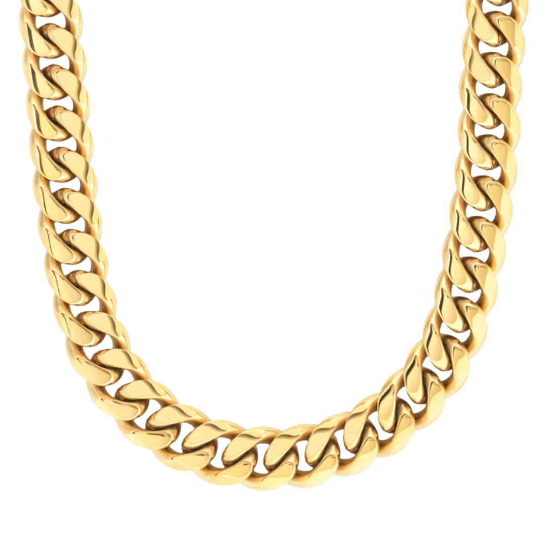 VVS 12mm Gold Cuban Link Chain