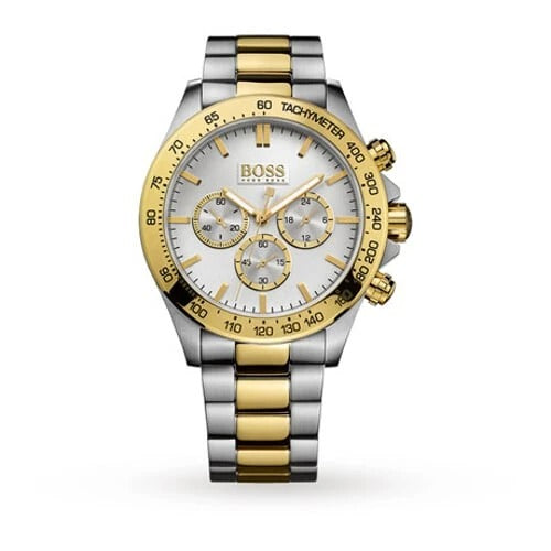 Hugo Boss 1512960 Gold Silver Two-Toned Stainless Steel Mens Watch