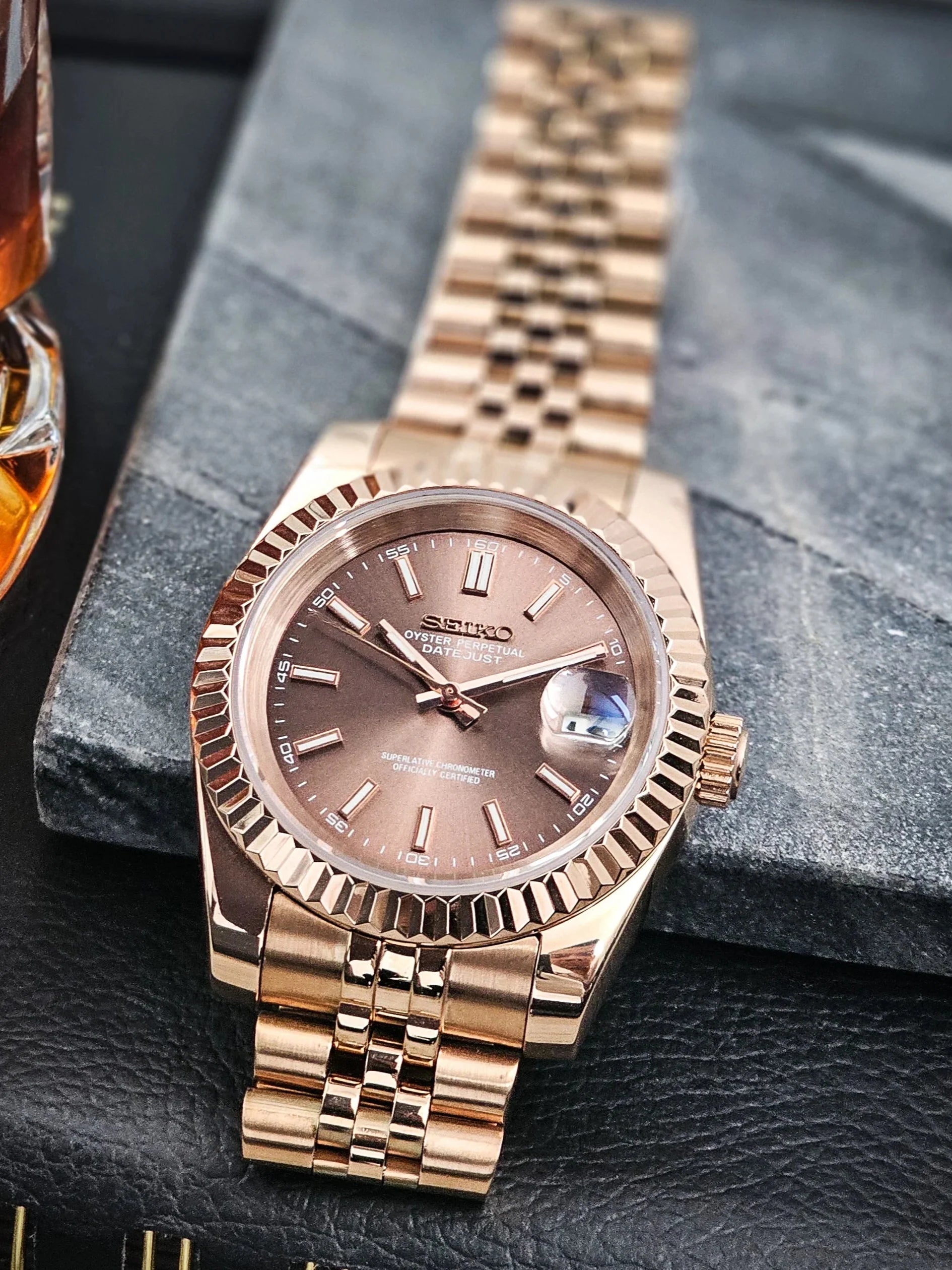 Seiko Mod Datejust | Rose Gold