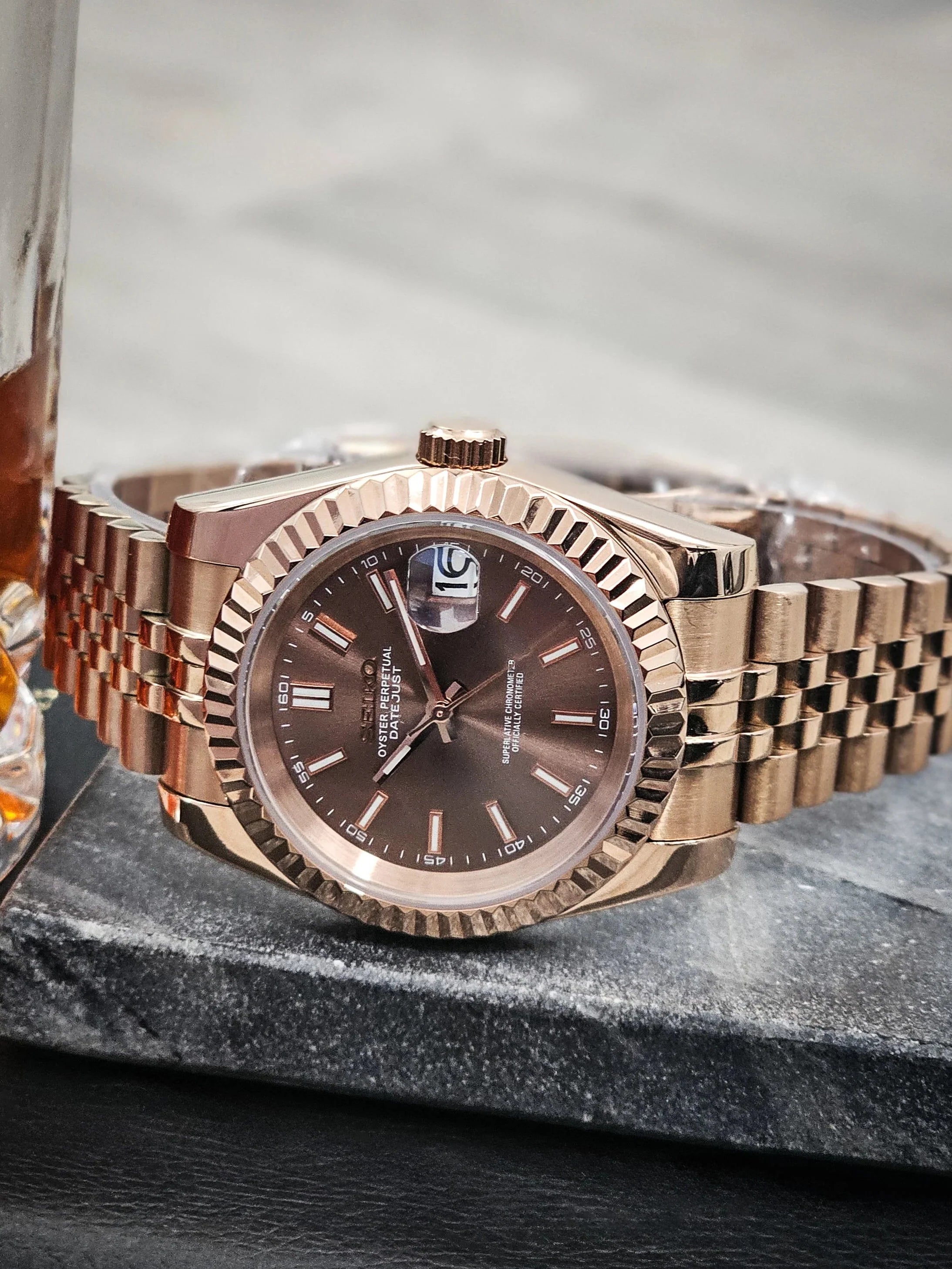Seiko Mod Datejust | Rose Gold
