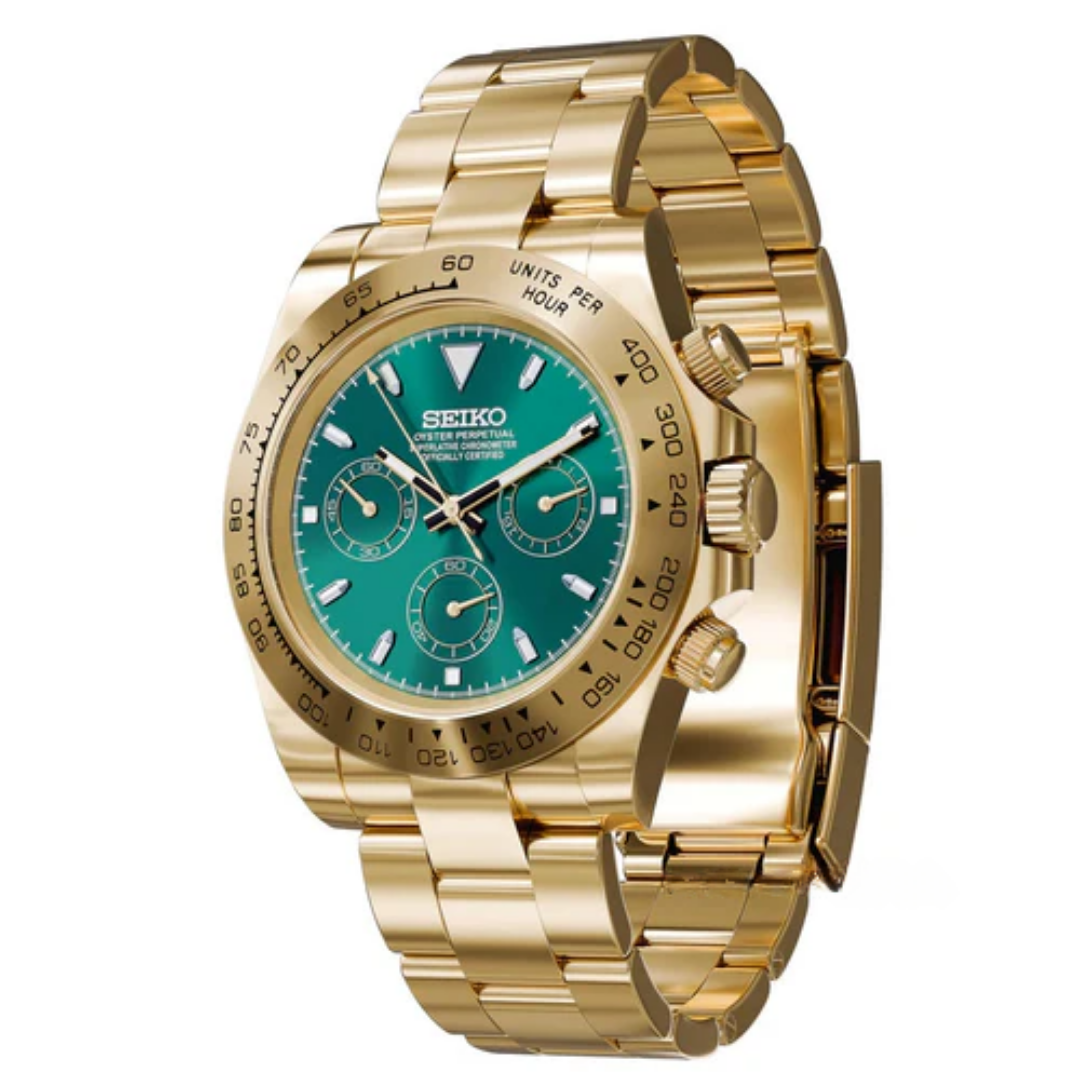 Seiko Mod Daytona | Gold Green