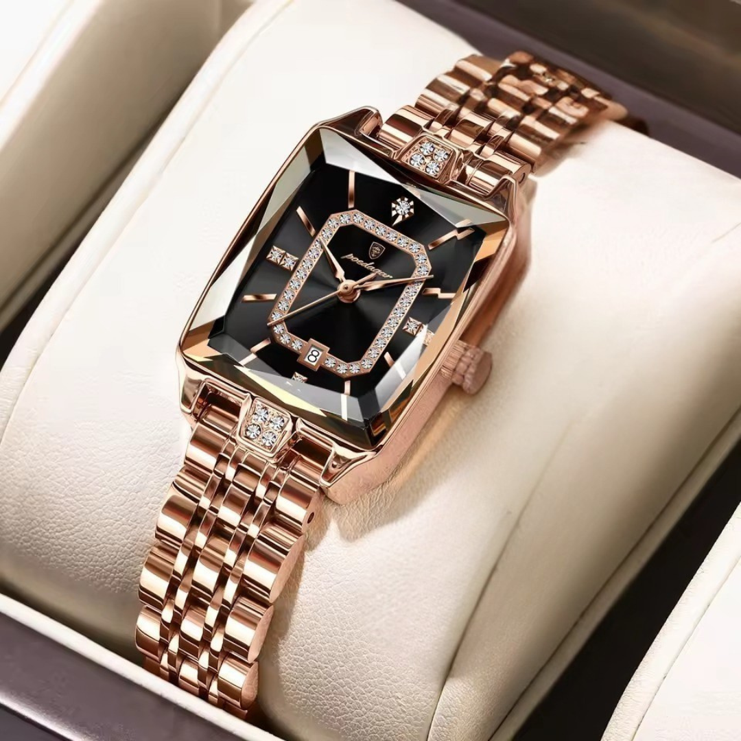 Luxurious Textured Dial Square Women's Watch