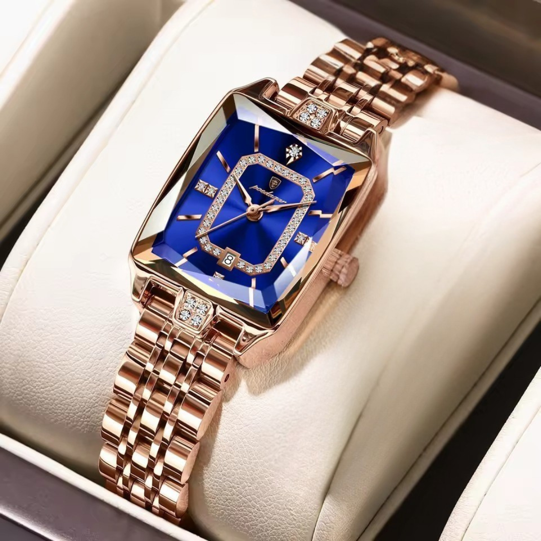 Luxurious Textured Dial Square Women's Watch