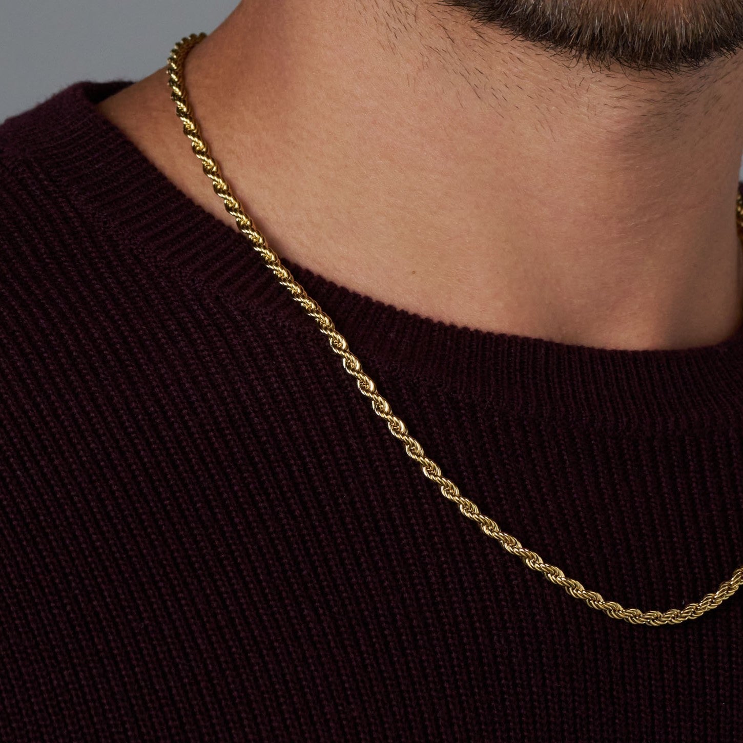 4mm Gold Rope Necklace