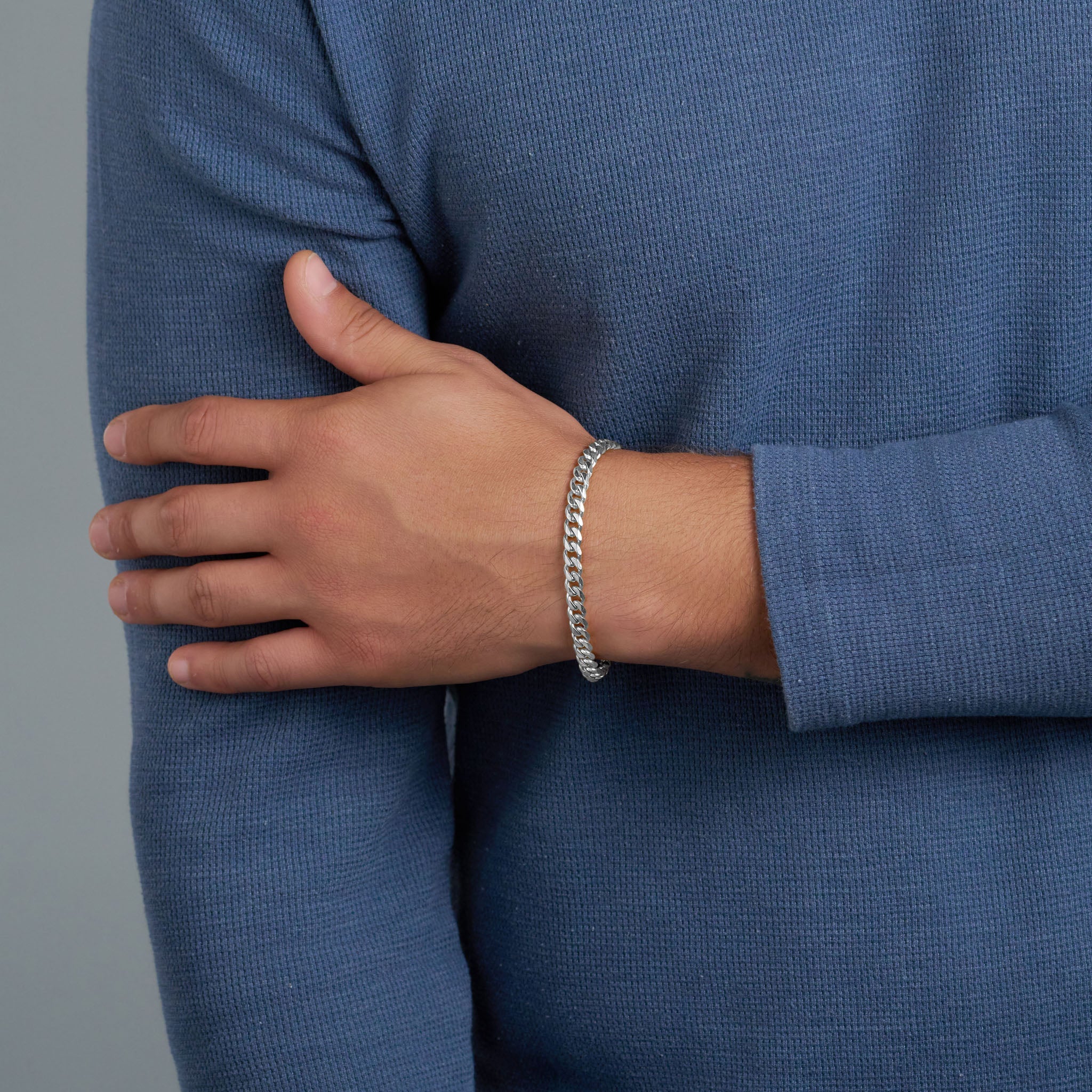 5mm Silver Cuban Link Bracelet