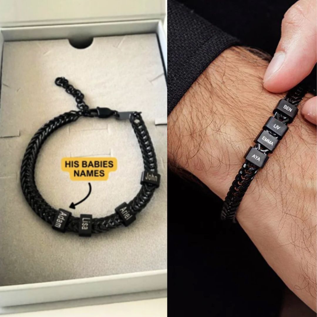 VVS Customized Dad's Bracelet with Kid's Name