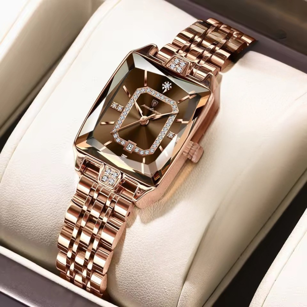 Luxurious Textured Dial Square Women's Watch