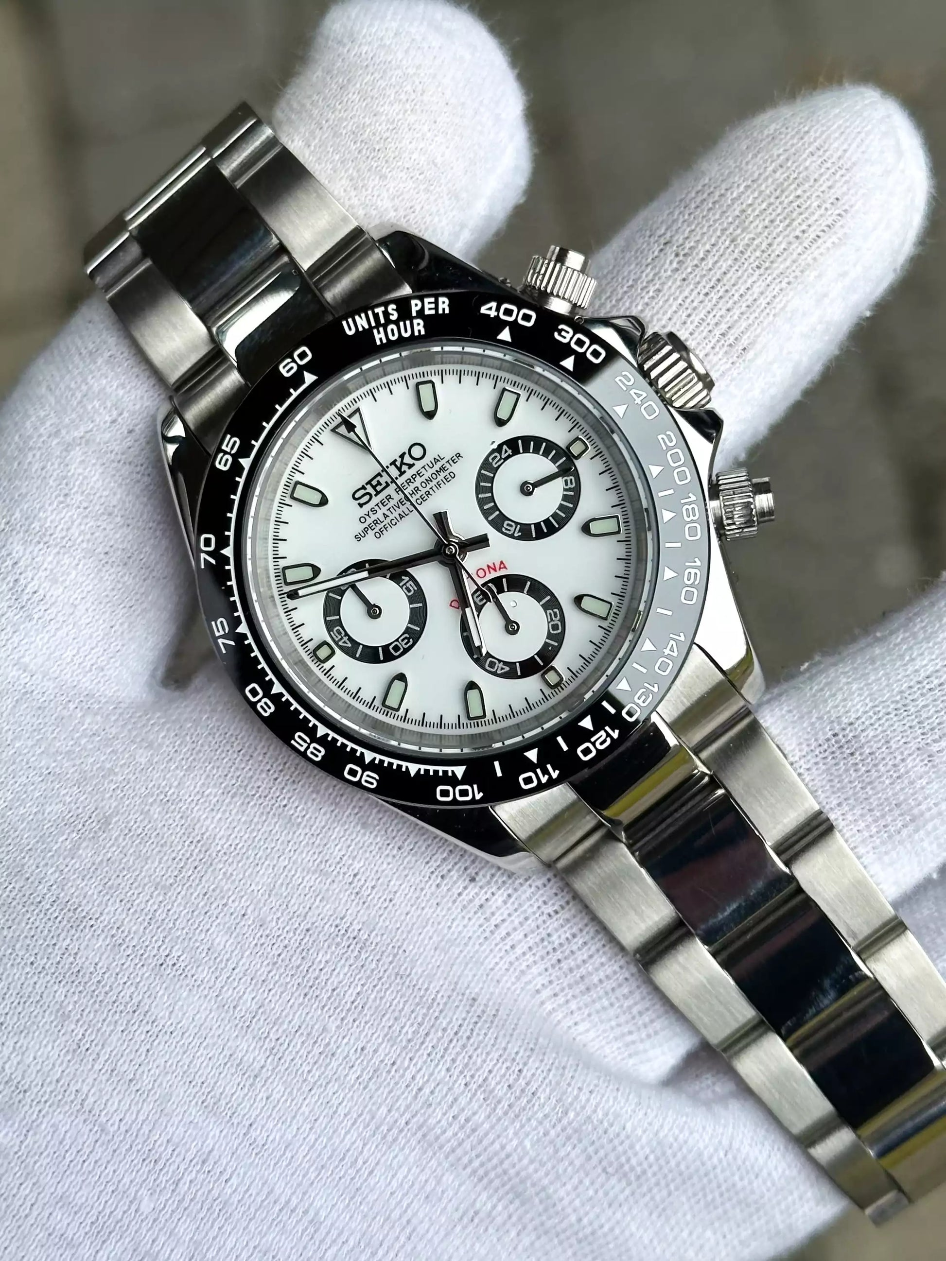 SEIKO MOD DAYTONA | WHITE