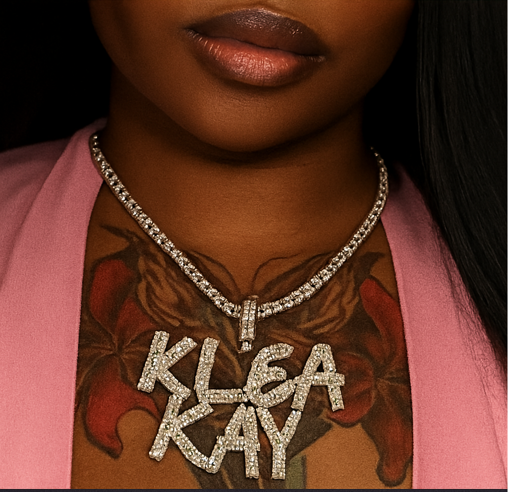 Custom Baguette Letter Pendant Necklace