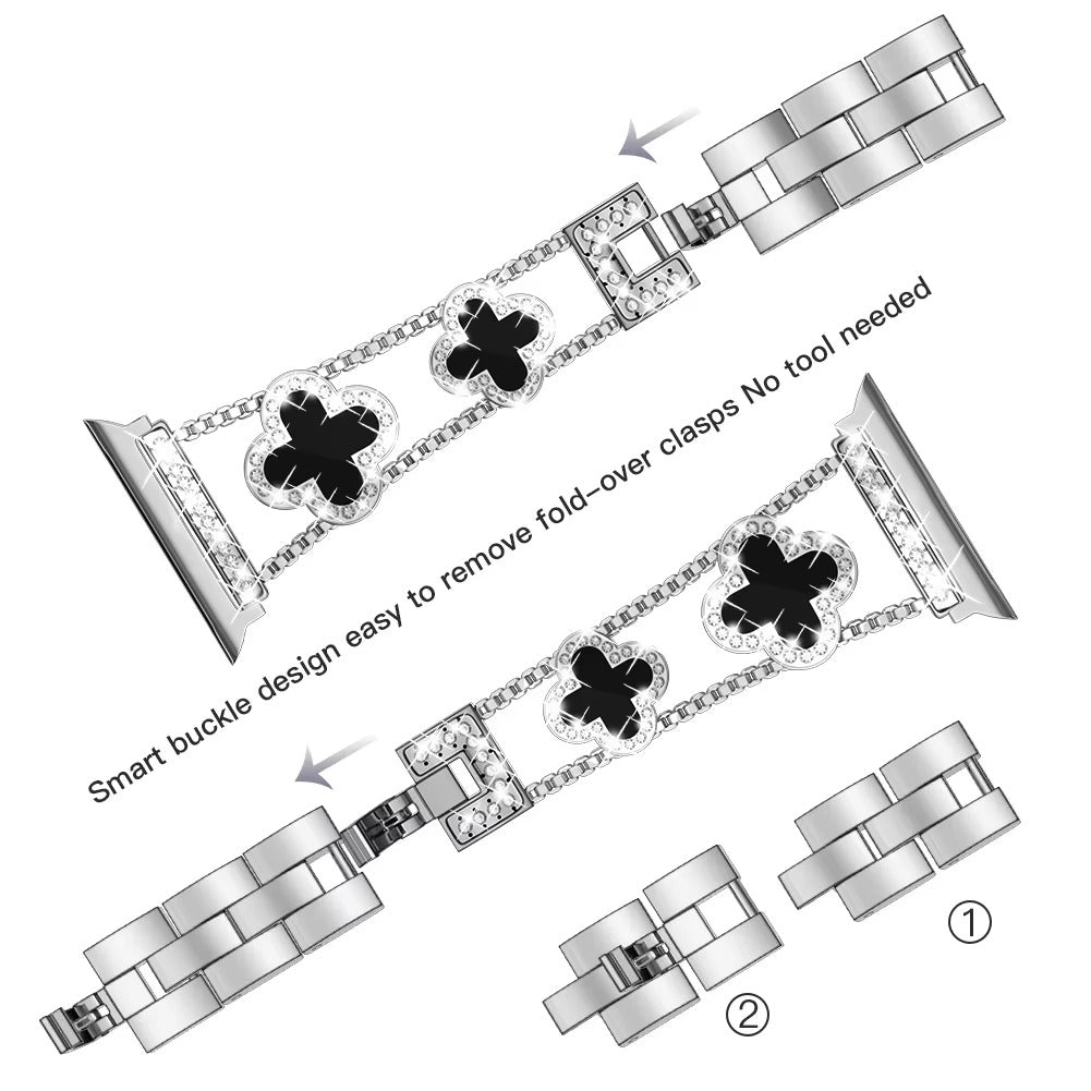 Iced Out Kleeblatt Apple Watch Armband