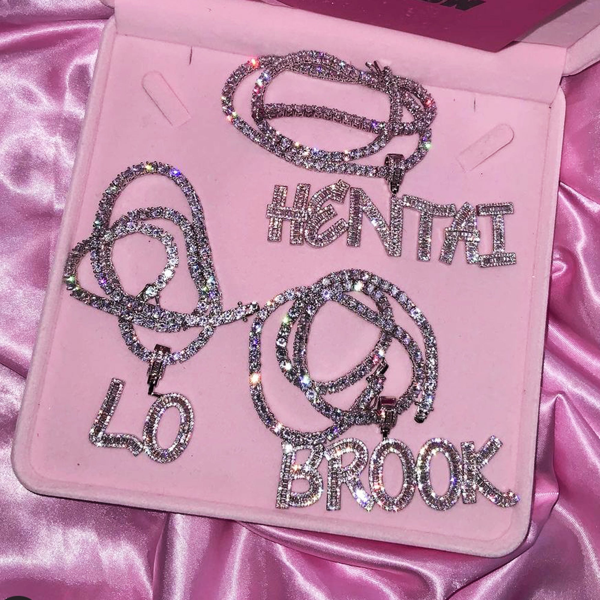 Baguette Bling Custom Letter Necklace