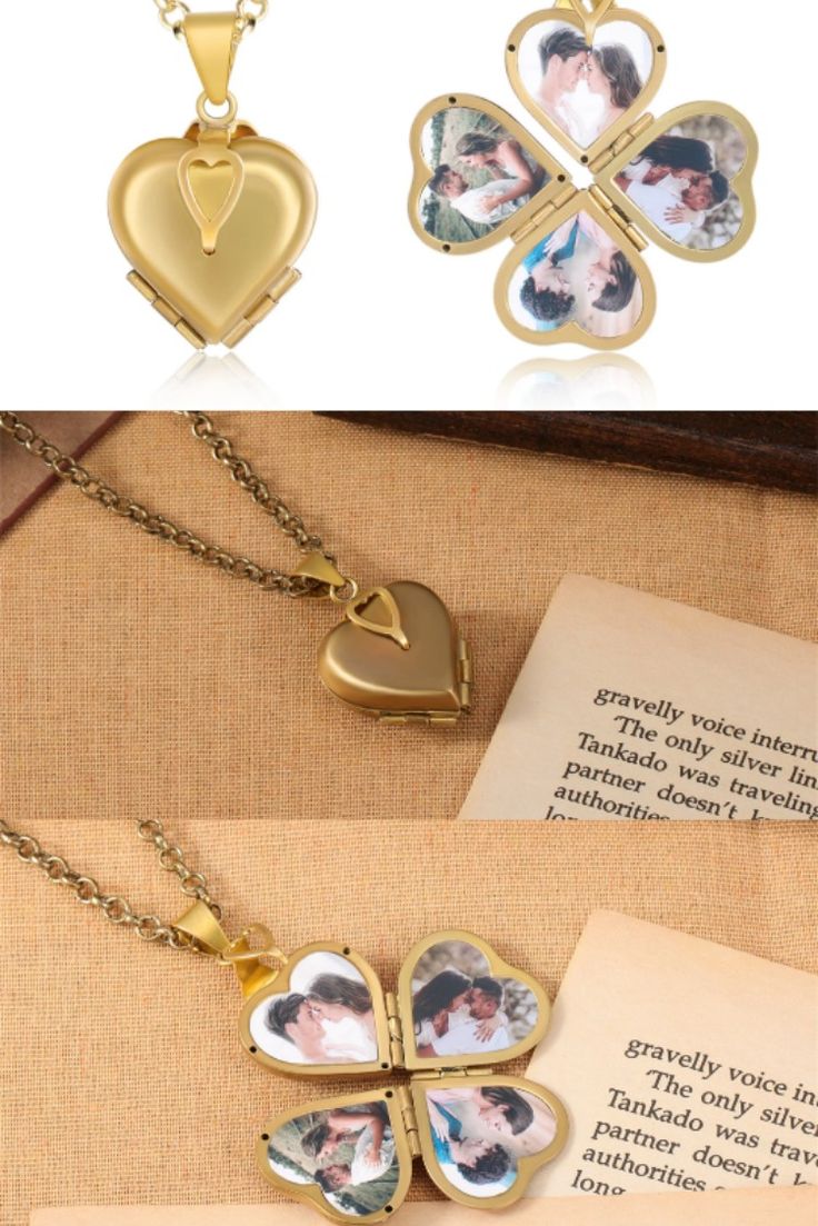 Custom Family Photo Locket Engraved Name Pendant