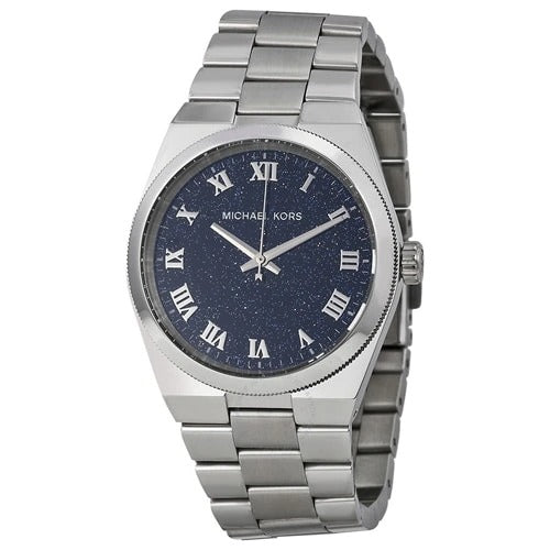 Michael Kors MK6113 Deep Blue Sparkly Dial Silver Strap Mens  display picture 2