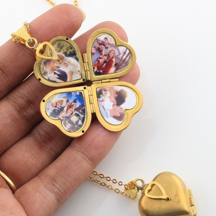 Custom Family Photo Locket Engraved Name Pendant