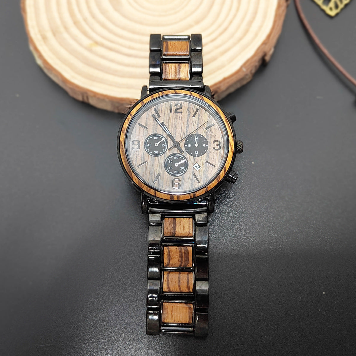 The Espresso Waterproof Classic Wood Grain Men's Watch