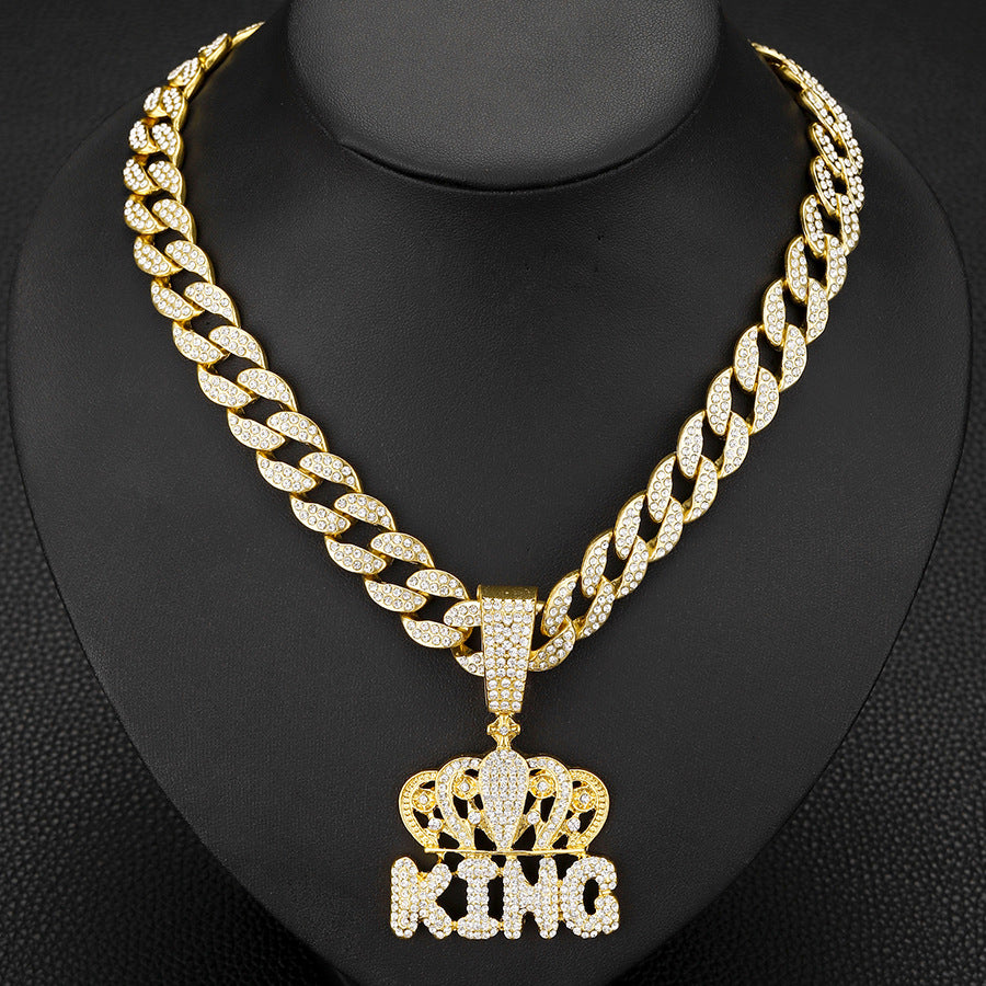 King Iced Out Cuban Pendant Necklace