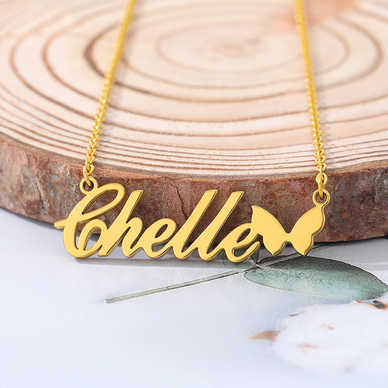 Custom name necklace English letter pendant clavicle chain