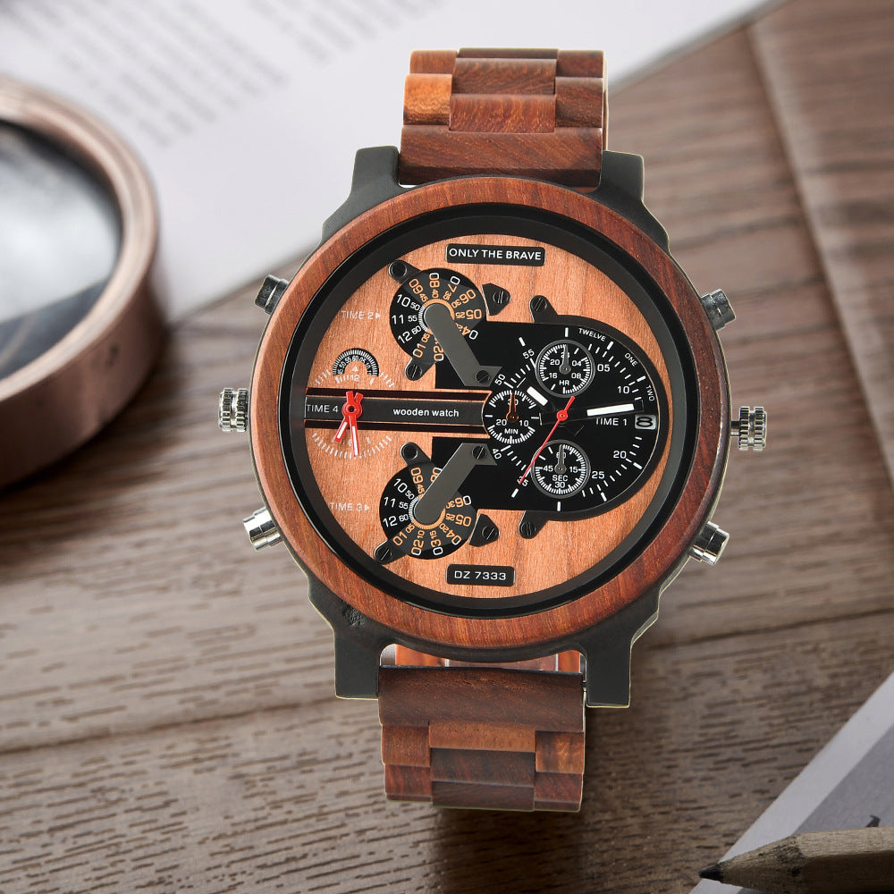 VVS Large Dial Wood Grain Watch | Stylish, Eco-Friendly Timepiece