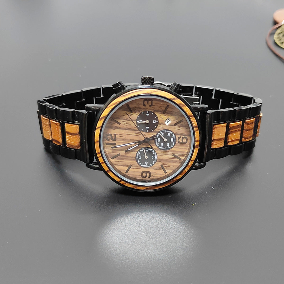 The Espresso Waterproof Classic Wood Grain Men's Watch