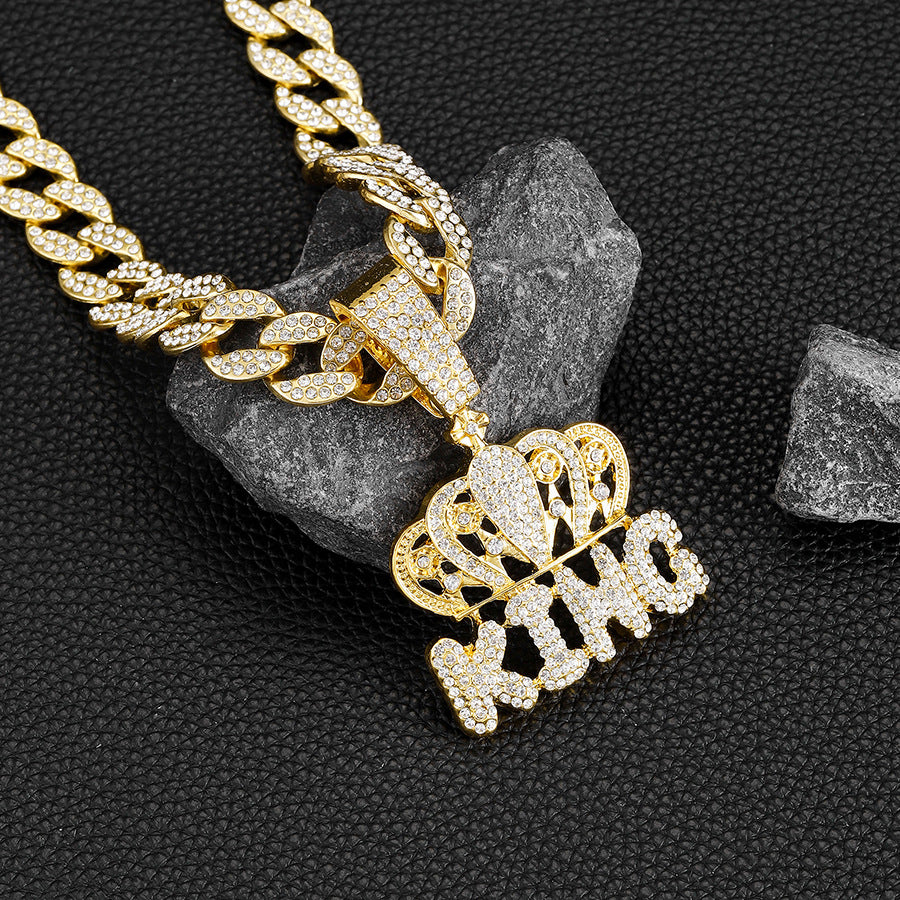 King Iced Out Cuban Pendant Necklace