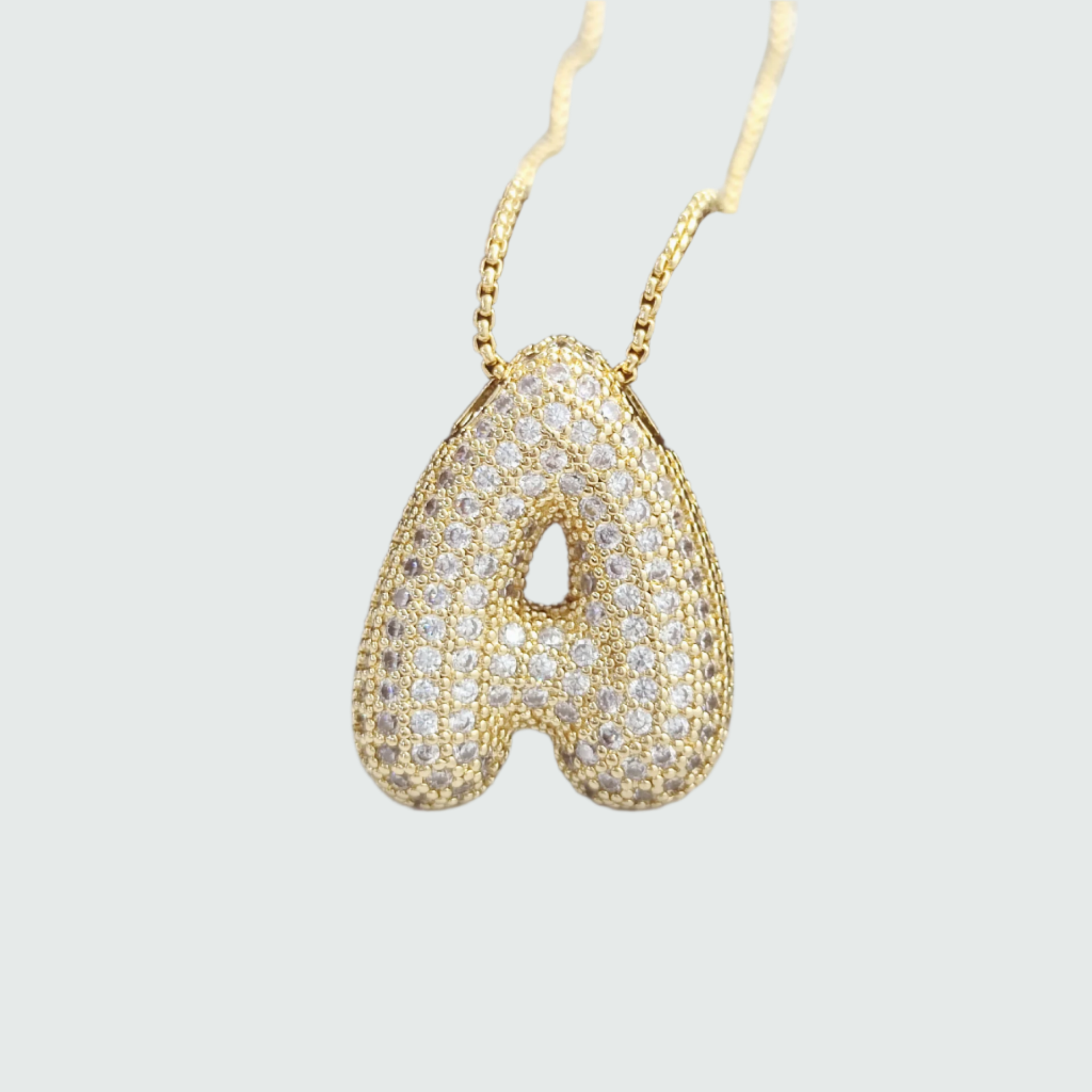 VVS Jewelry™ Chubby Bubble Initial Letter Necklace