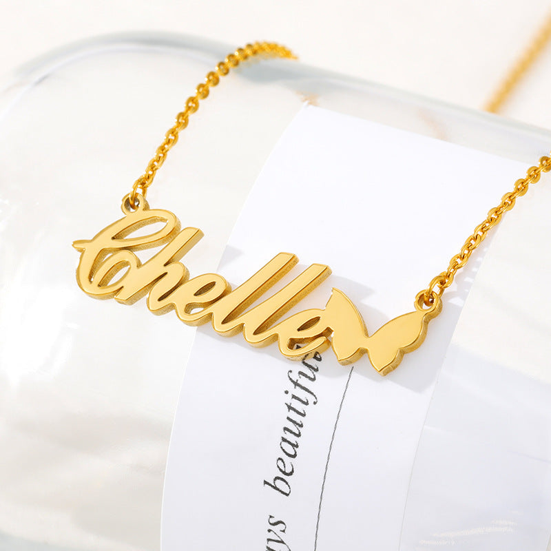 Custom name necklace English letter pendant clavicle chain