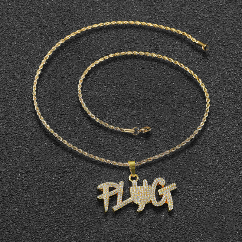 PLUG Letter Pendant + Cuban Chain