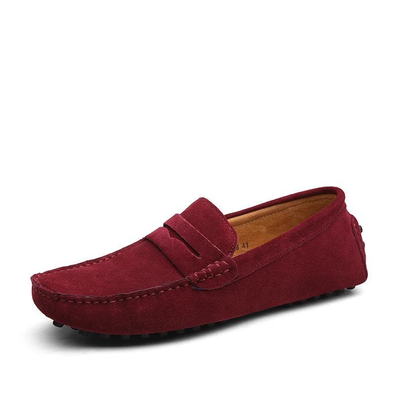 Mason "Wine Red" Genuine Leather Casual Driving Loafers