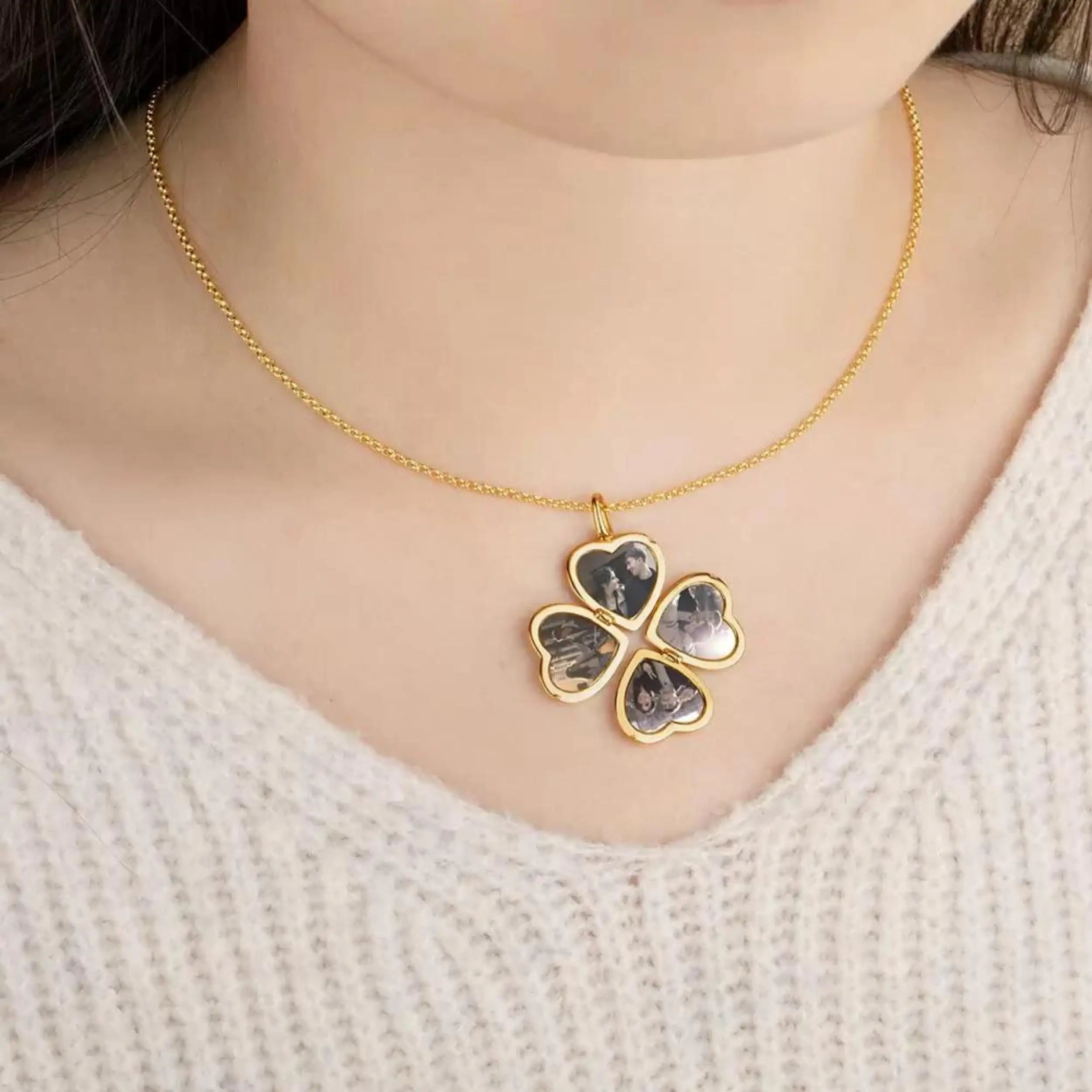 Custom Family Photo Locket Engraved Name Pendant