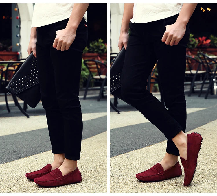 Mason "Wine Red" Genuine Leather Casual Driving Loafers