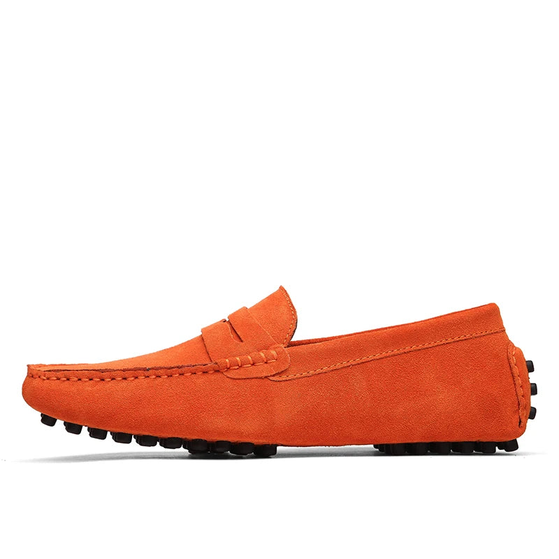 Mason "Orange" Genuine Leather Casual Driving Loafers