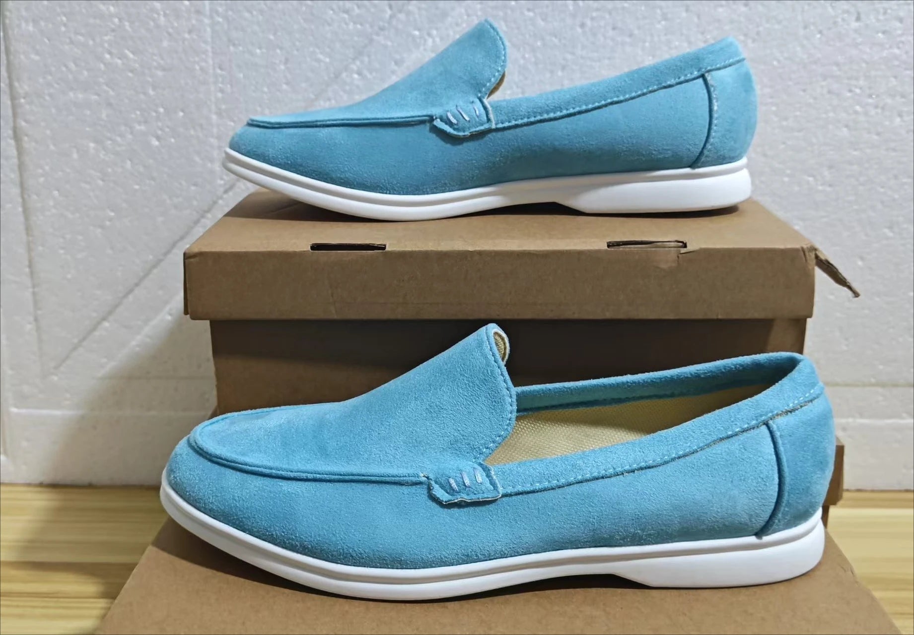 FROSTÉ Suede Blue Slip-on Loafers