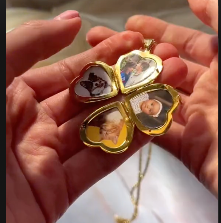 Custom Family Photo Locket Engraved Name Pendant