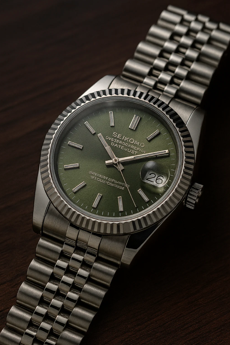 Seiko Mod Datejust | Olive Green