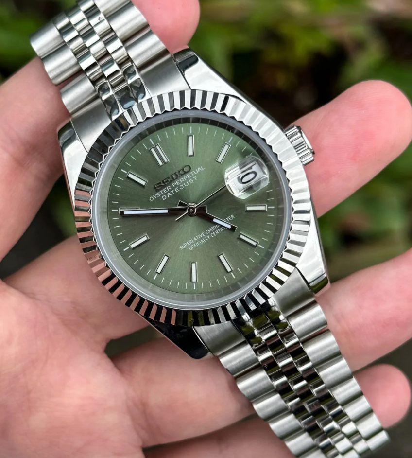 Seiko Mod Datejust | Olive Green