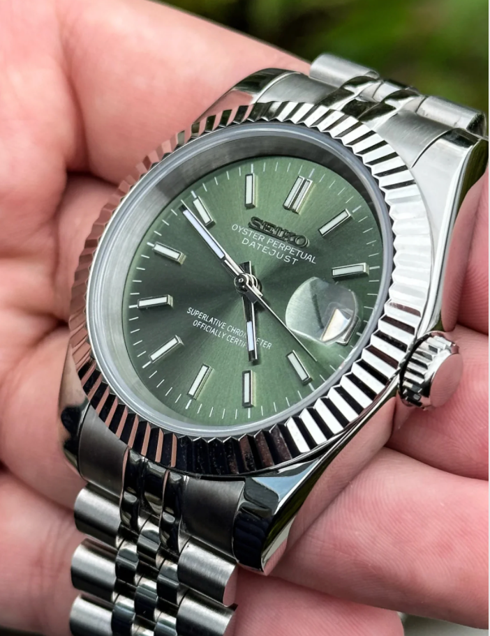Seiko Mod Datejust | Olive Green