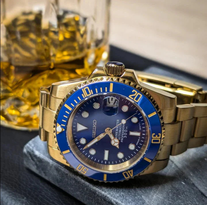 Seiknaut Submariner | Gold Blue