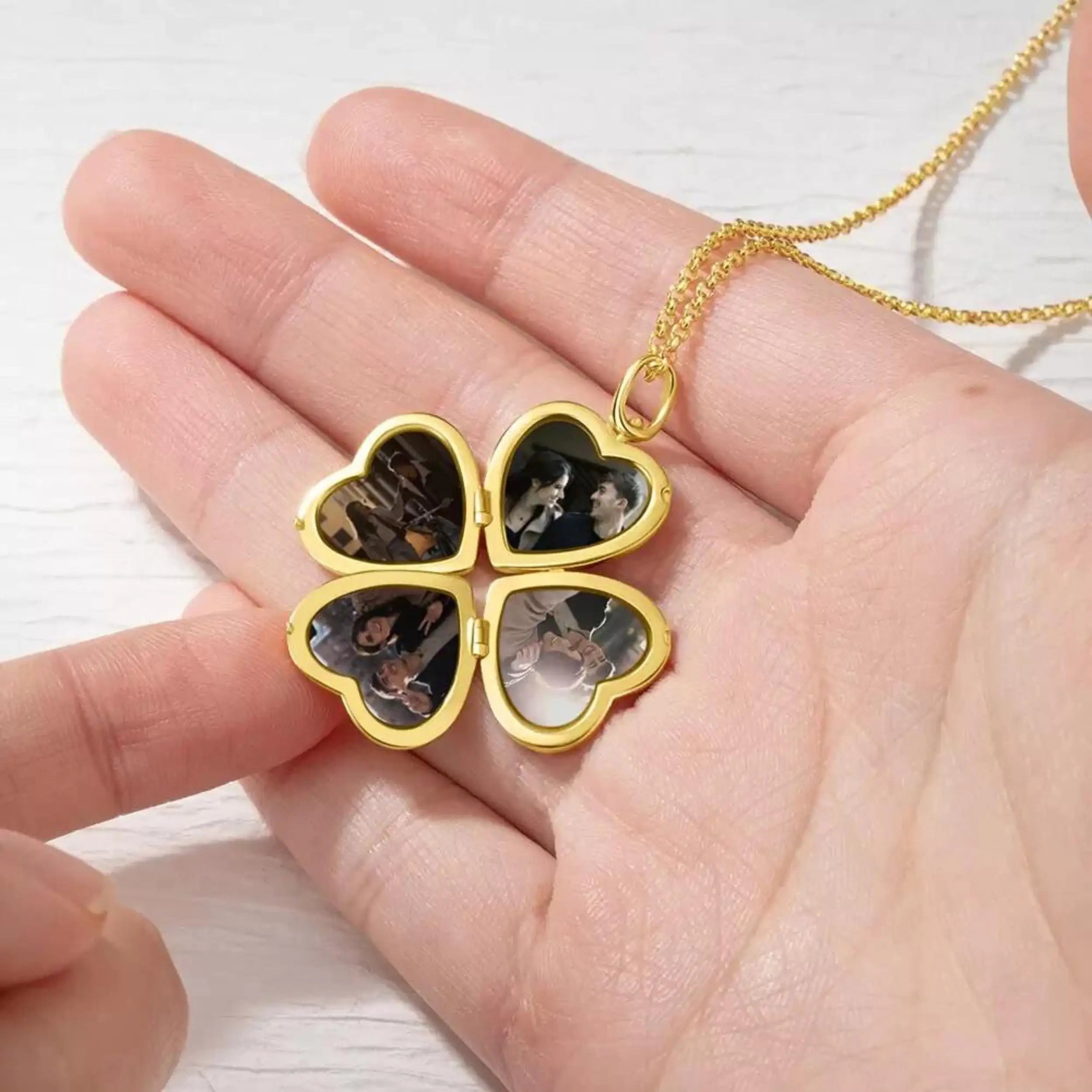 Custom Family Photo Locket Engraved Name Pendant