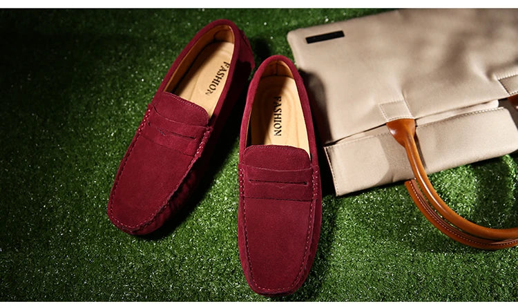Mason "Wine Red" Genuine Leather Casual Driving Loafers