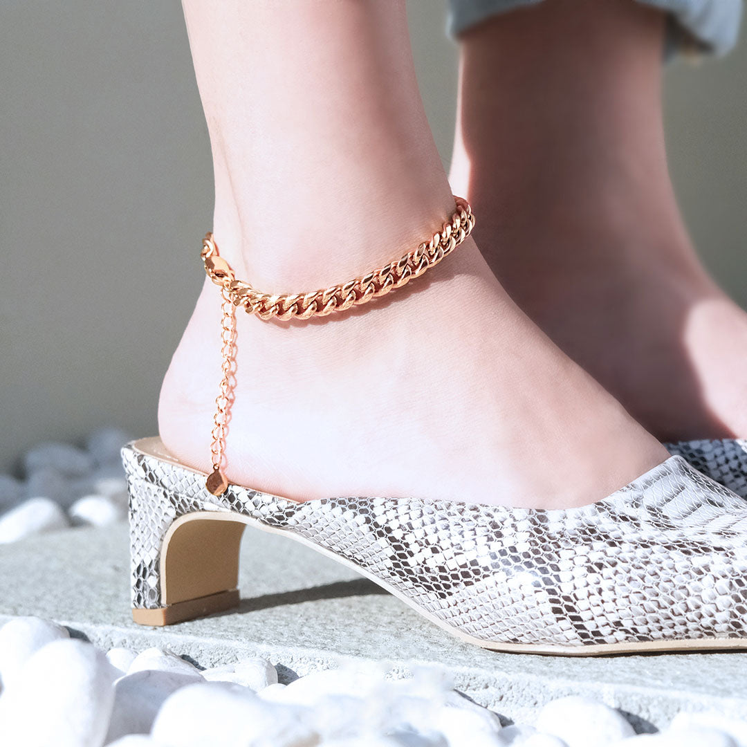 Bracelet de cheville cubain minimaliste réglable de 6 mm