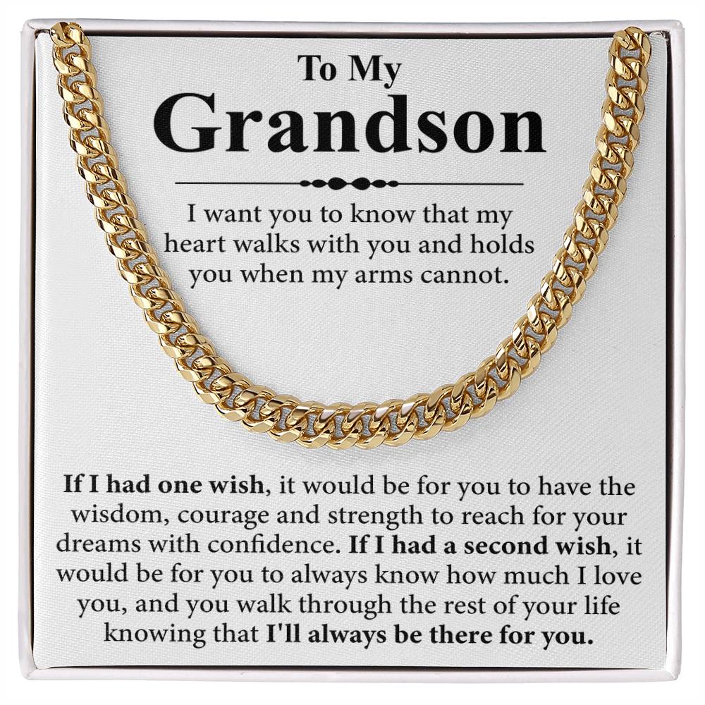 To My Grandson Message Card Necklace
