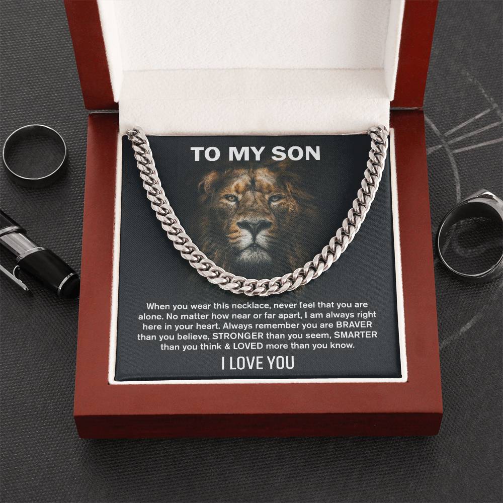 Collier avec message « À mon fils (je t'aime) »