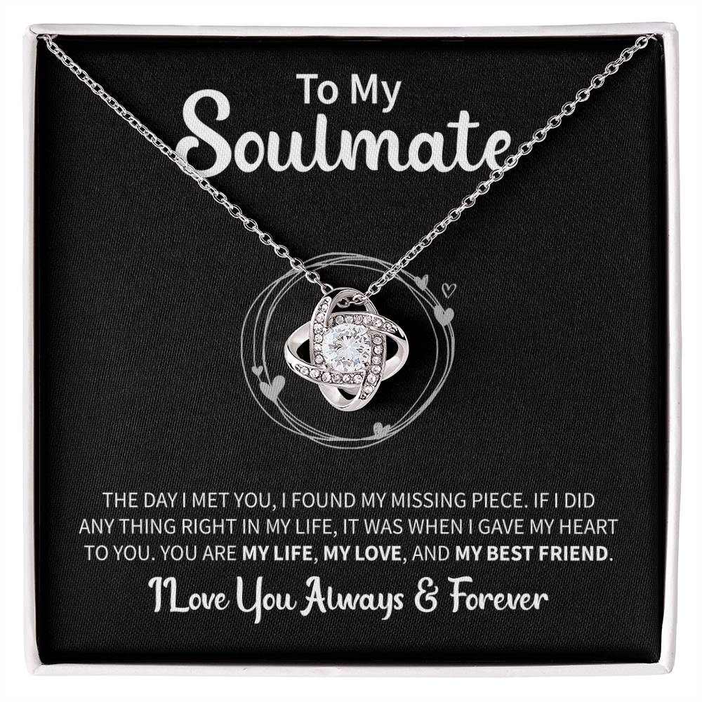 To My Soulmate Message Card Necklace