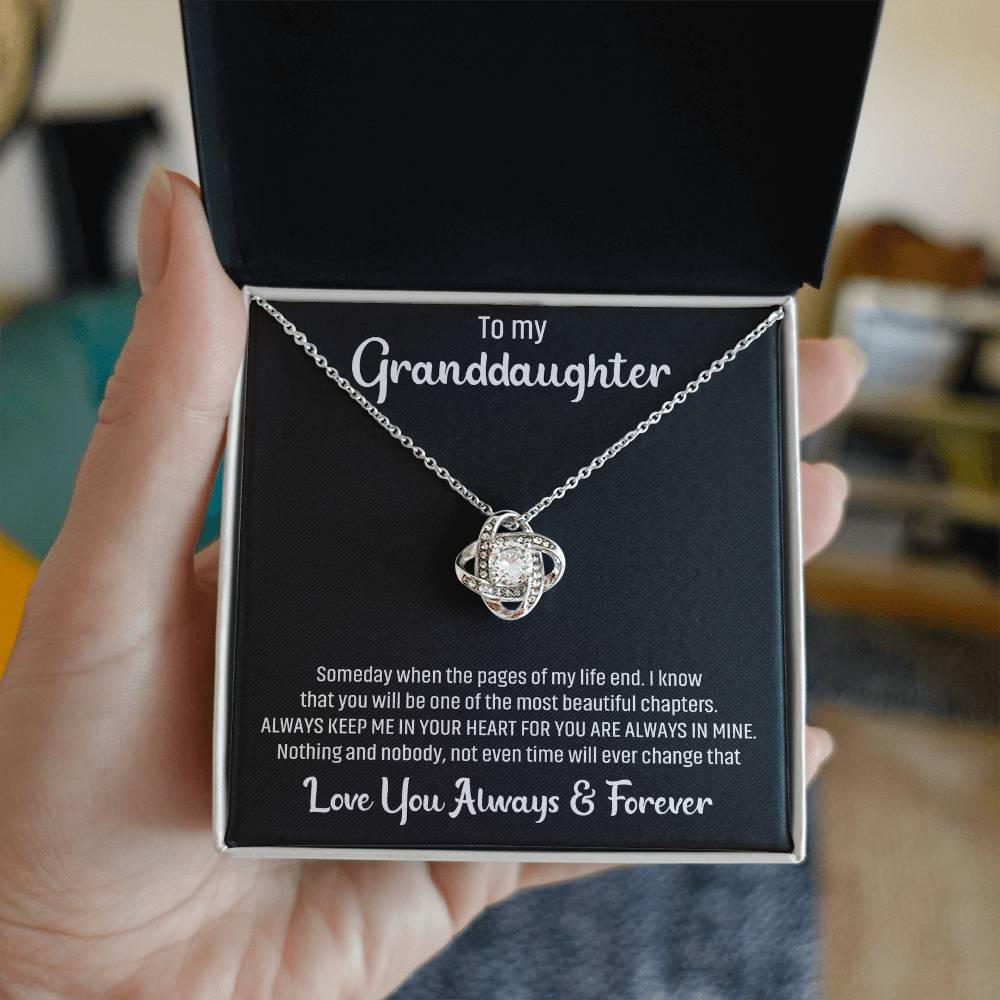 To My Granddaughter Message Card Necklace