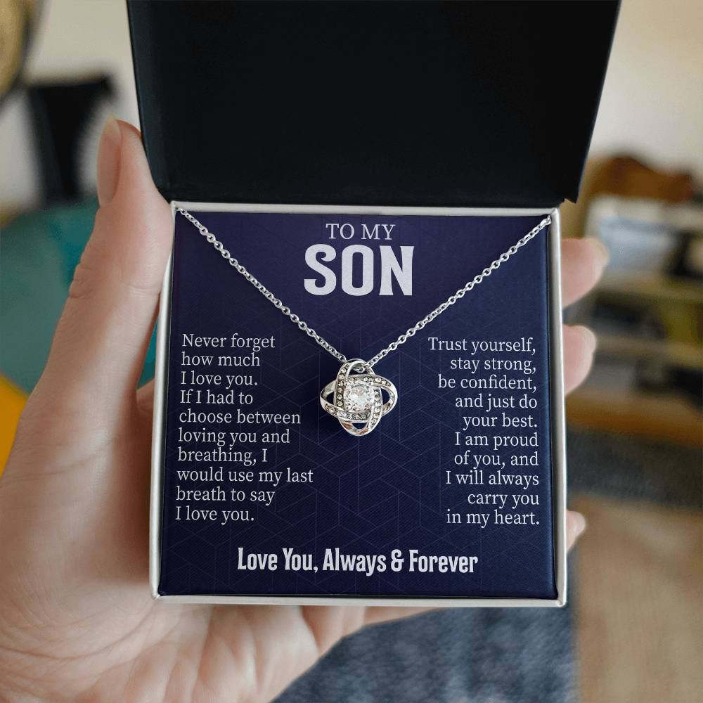 To My Son Message Card Necklace