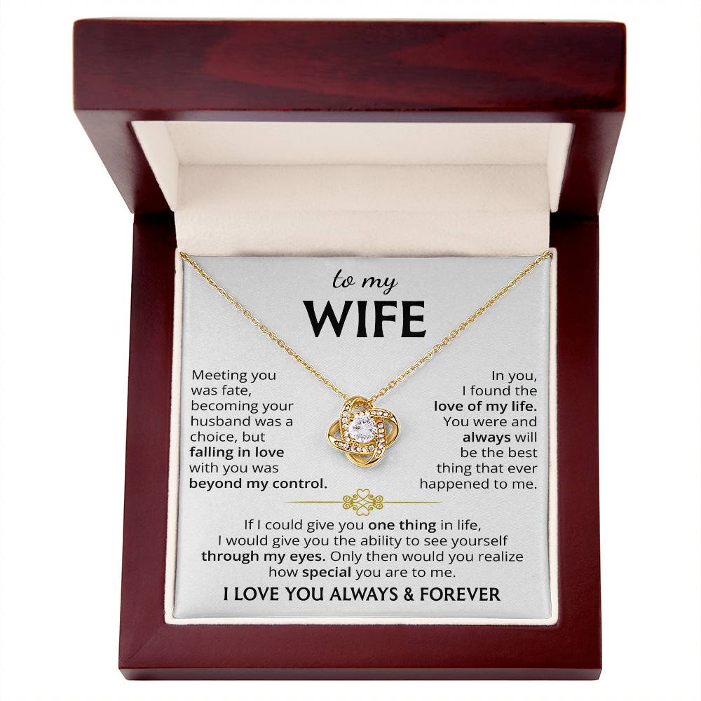 To My Wife (I Love You Always & Forever) Message Card Necklace