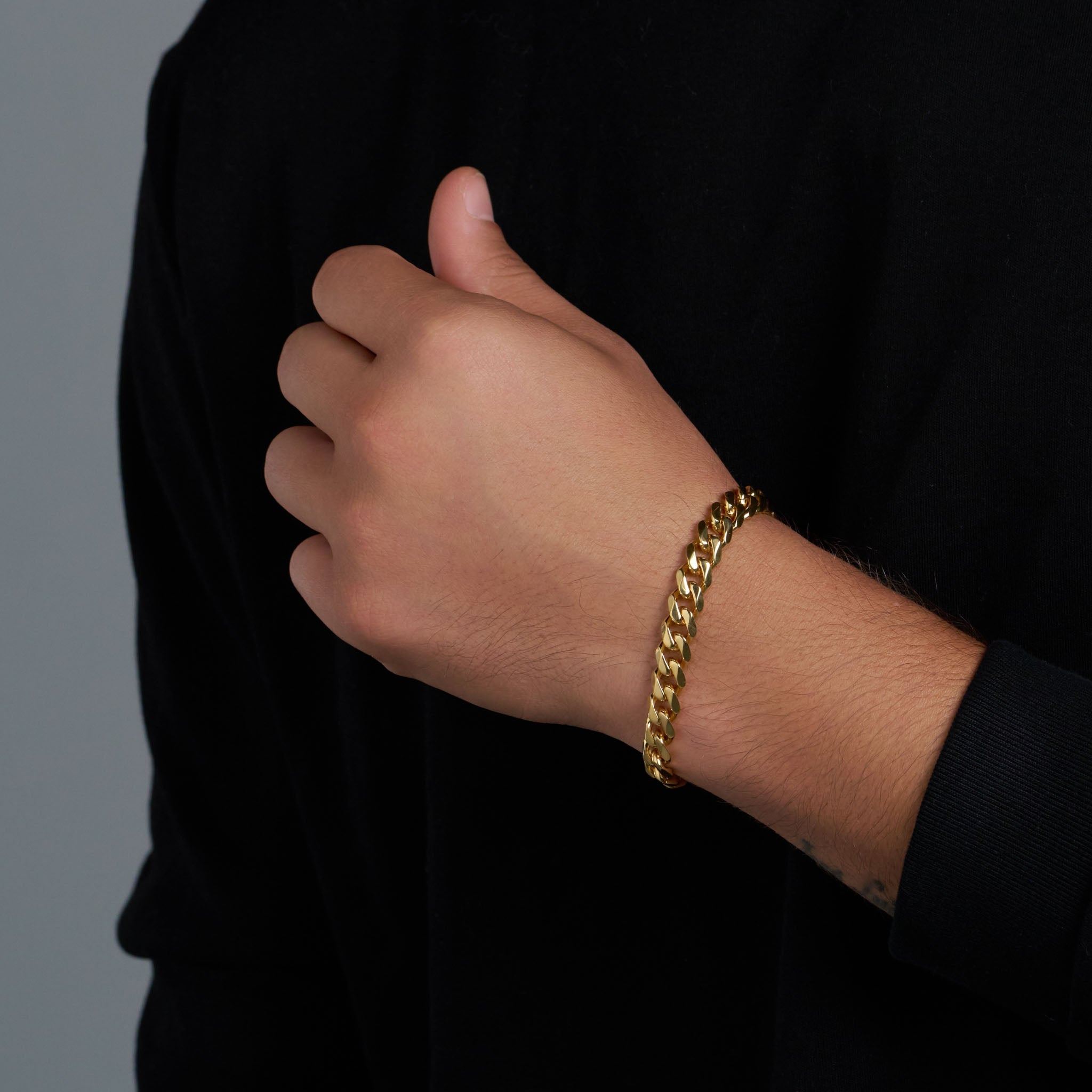 8mm Gold Cuban Link Bracelet
