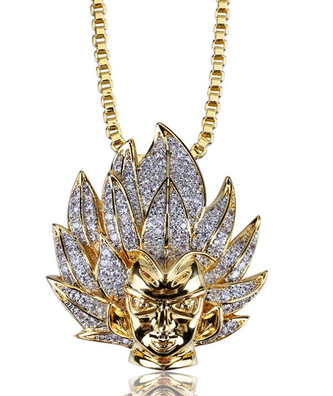 Volledig Iced Vegeta hanger ketting