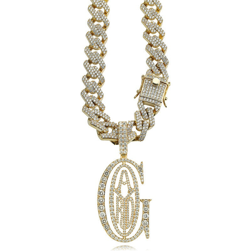 Tyga-Inspired Goyard Pendant Necklace Rapper Chain